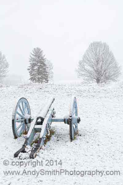Cannon in the Snow at Valley Forge